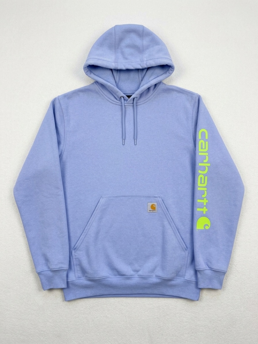 Carhartt Loose Fit Logo Sleeve Light Blue Hoodie Size Small
